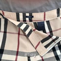 Womens Burberry London Tailored Trousers Bold Check UK14 Straight Wide-Leg Rare