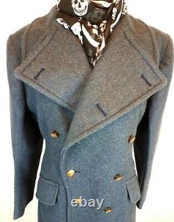 Womens RAF Greatcoat Vintage Militaria Wool British Overcoat Rare WRAF Tall