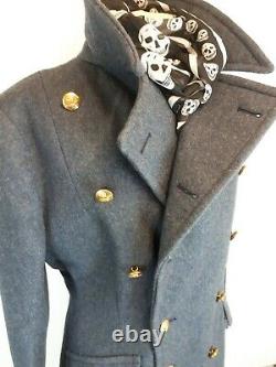 Womens RAF Greatcoat Vintage Militaria Wool British Overcoat Rare WRAF Tall