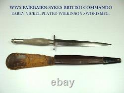 Ww2 Rare Early 2nd Pattern Nickeled Fairbairn Sykes Fighting Knife Hi-cond Wsc